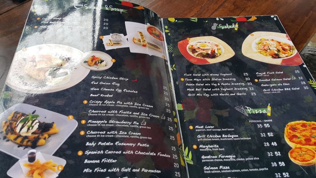 daftar menu cafe dedaunan