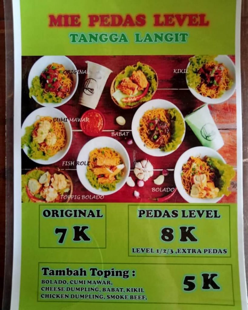 menu cafe Tangga Langit